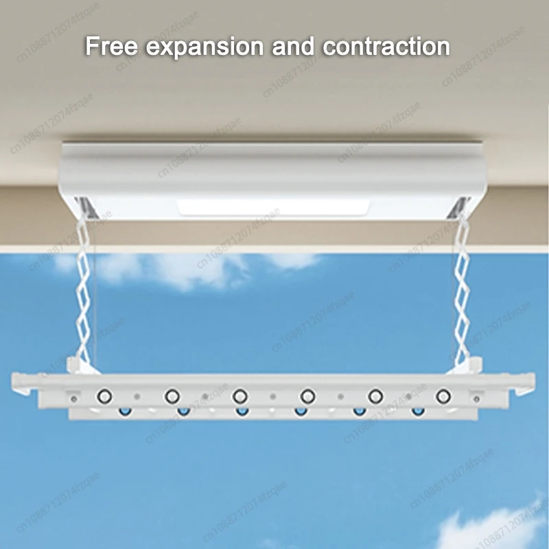 MINI ขนาดเล็กรีโมทคอนโทรลยก Retractable พับสมาร์ทเสื้อผ้า Drying Rack DC มอเตอร์ LED เสื้อผ้า Drying Rack 1