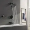 Tub Shower Faucet Set Valve Included with 6-Inch Rain Shower Head and Tub Spout Single-Handle Tub and Shower Trim Kit Matte 2