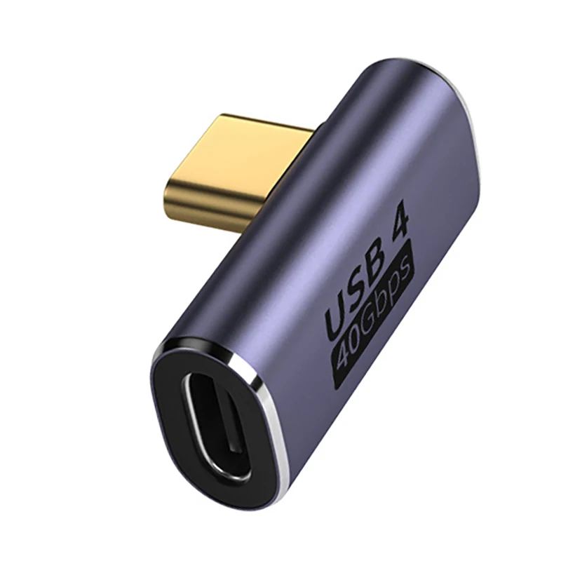 USB4.0 40Gbps 90° Type C Fast Charging & Data Adapter, 100W 5A, 8K Video Capable