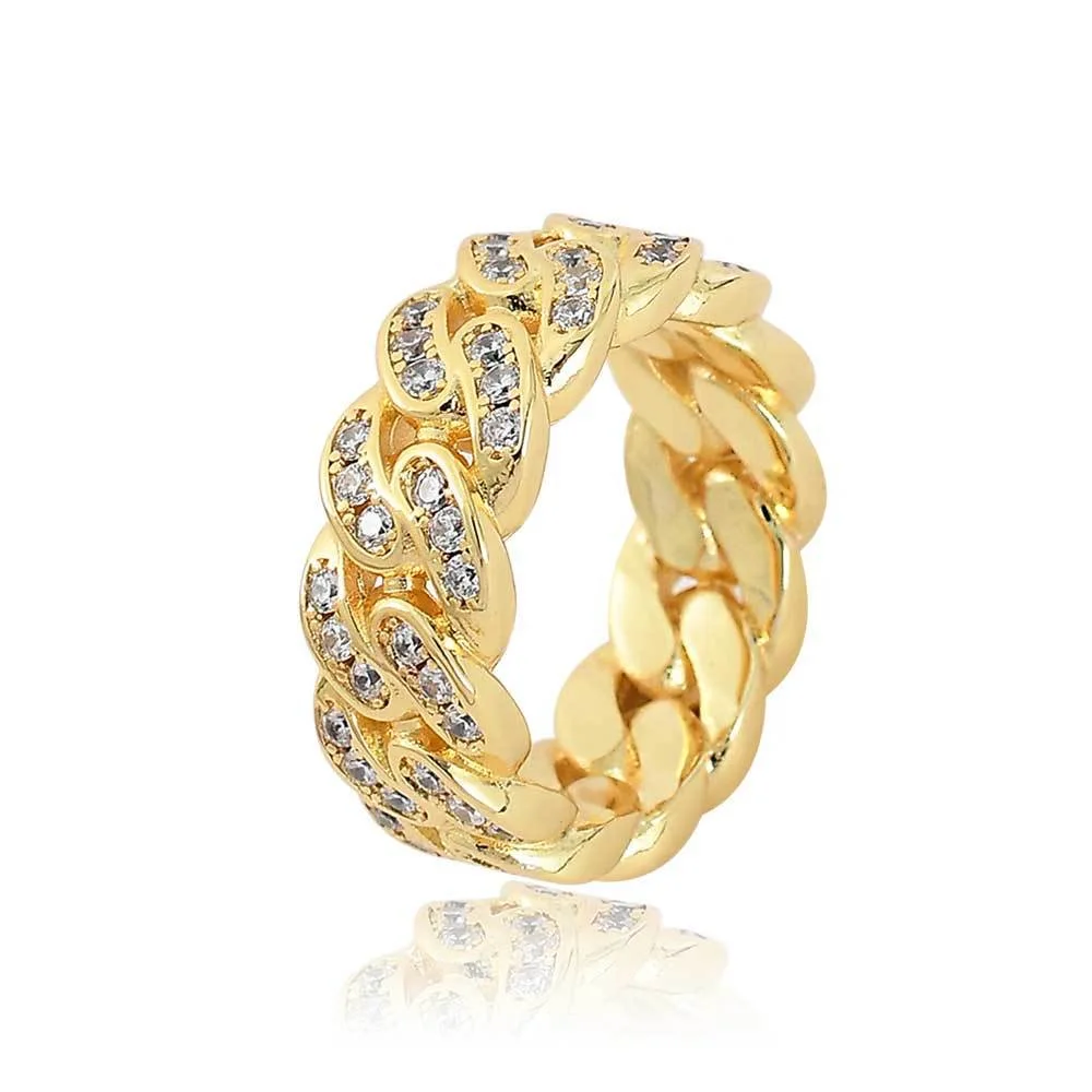 Hip Hop Style Thick Chain Spliced Minimalist Ring