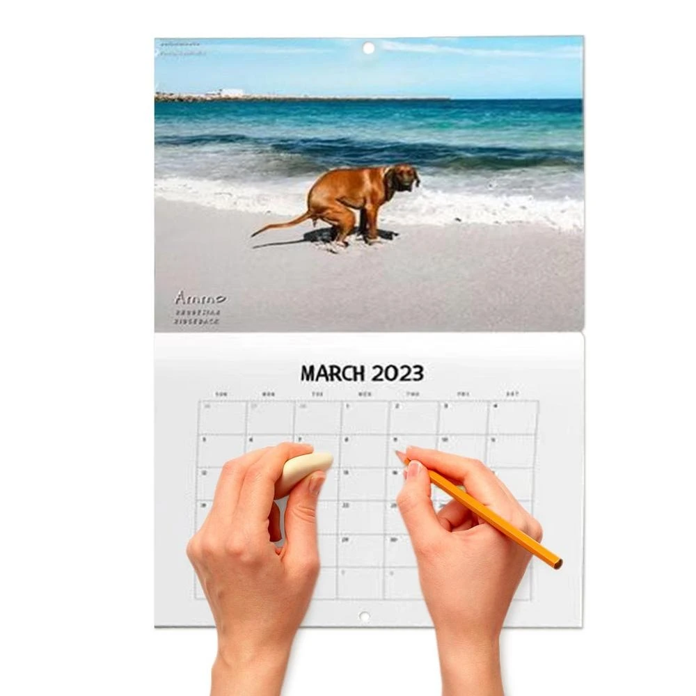 2023 Grappige Kalender Hond Pooping Muur Kalender Cadeau Voor Vrienden Familie Nieuwe Jaar Geschenken Gag Die huisdier| | - AliExpress