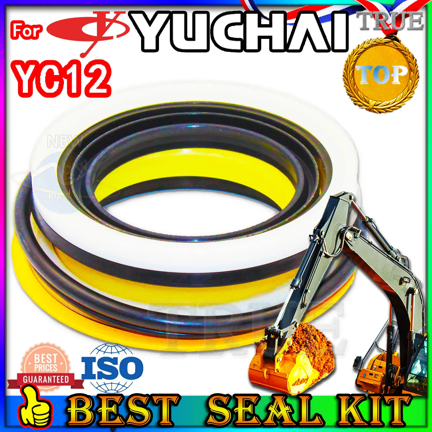 

For Yuchai YC12 Oil Seal Repair Kit Boom Arm Bucket Excavator Hydraulic Cylinder Best Reliable Mend proof Center Swivel Pilot