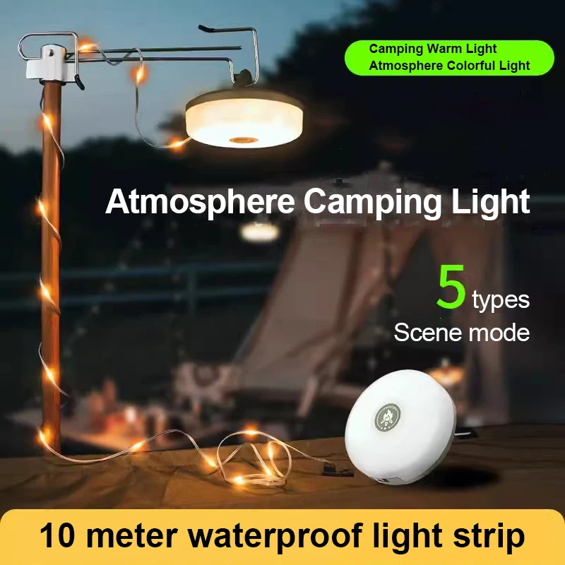 LED Garland Camping Light With Retractable Campify Lamp String Lights for Party Tent Lighting