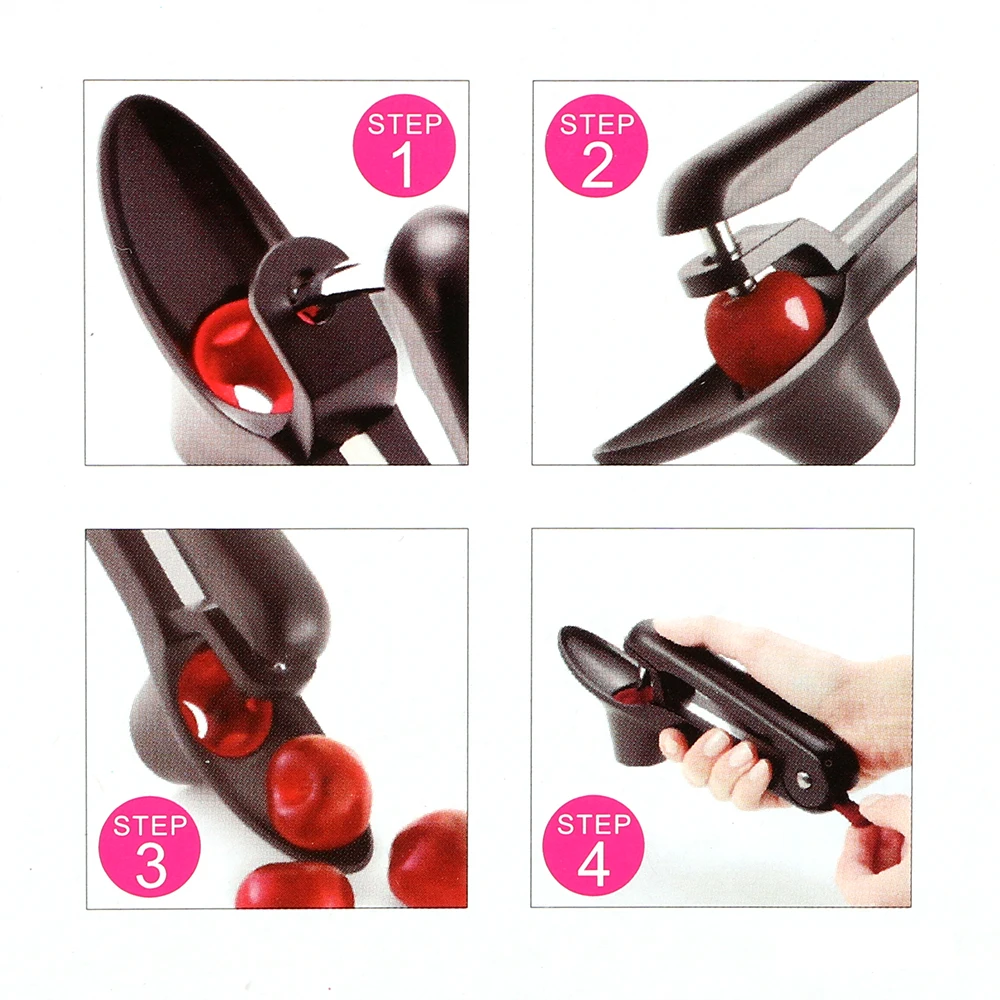 1PC Cherry Core Seed Remover Kitchen Accessories Useful Olives Go Nuclear Device Cherry Pitter Plastic Fruits Gadgets Tools