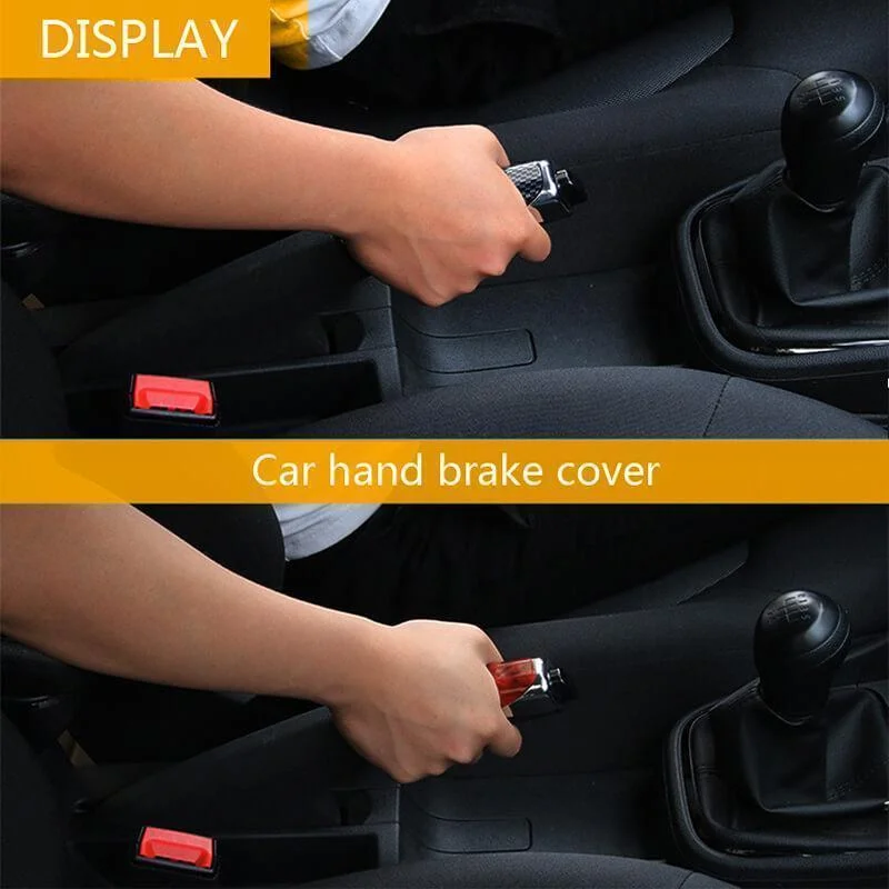 1pc Car Handbrake Protector Anti-Skid Durable Auto Vehicle Tuning Carbon Fiber Style Hand Brake Cover Protector Universal Car Ac