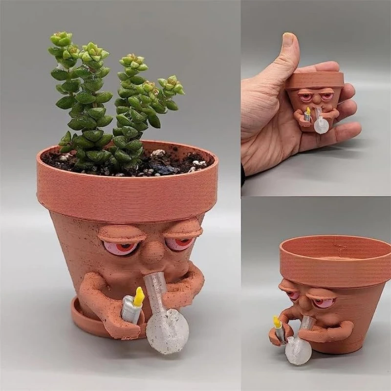 

Funny Flower Growing Pots Cactus Holder Succulent Planter Creative Flowerpot Mini Resin Plant Pot Desk Home Kitchen Garden Decor