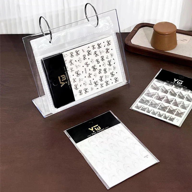 Nail Art Stamping Plate Holder Nail Art Printed Steel Plate Storage Book Sticker Card Storage Bag Display Rack