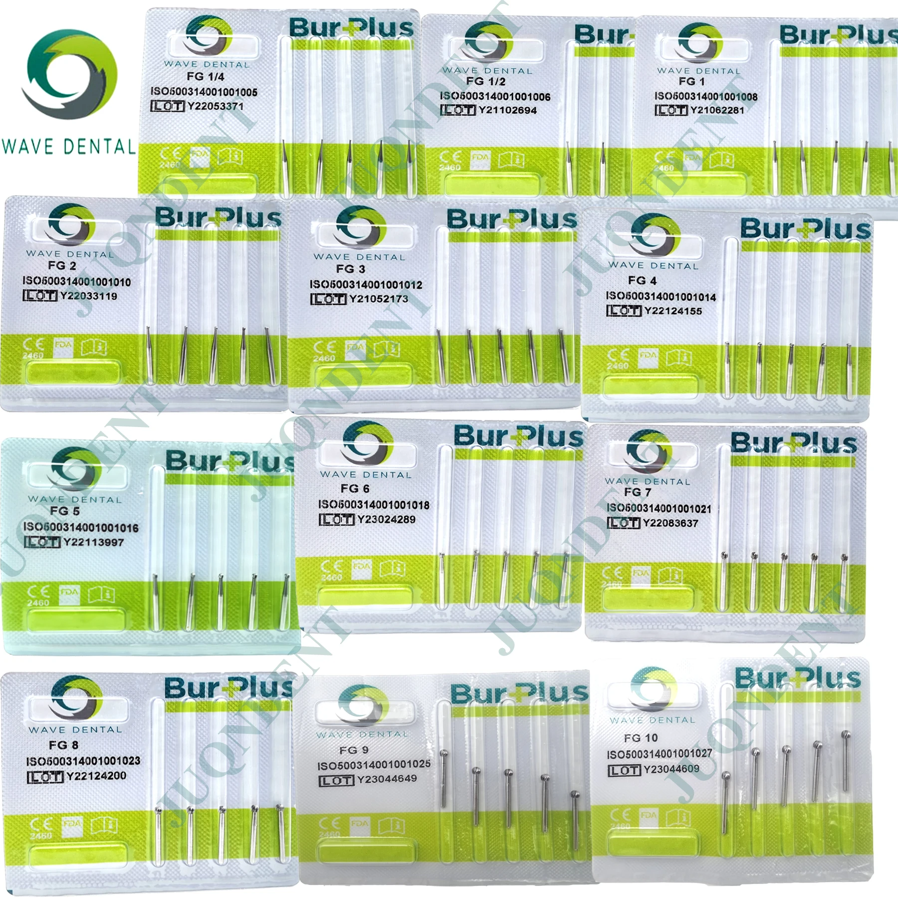 PRIMA WAVE Dental Burs Tungsten Carbide Burs Dentistry Drill Bits Round Head FG For High Speed Dental Bur Dia.1.6mm 5Pcs/Pack