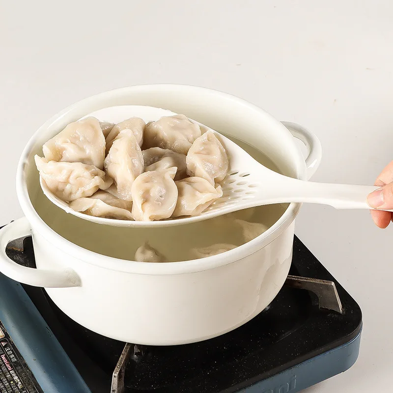 Plastic Slotted Scoop Colander Skimmer Spoon Non Stick Kitchen Food Drain Shovel Strainers Skimmer with Handle for Cooking