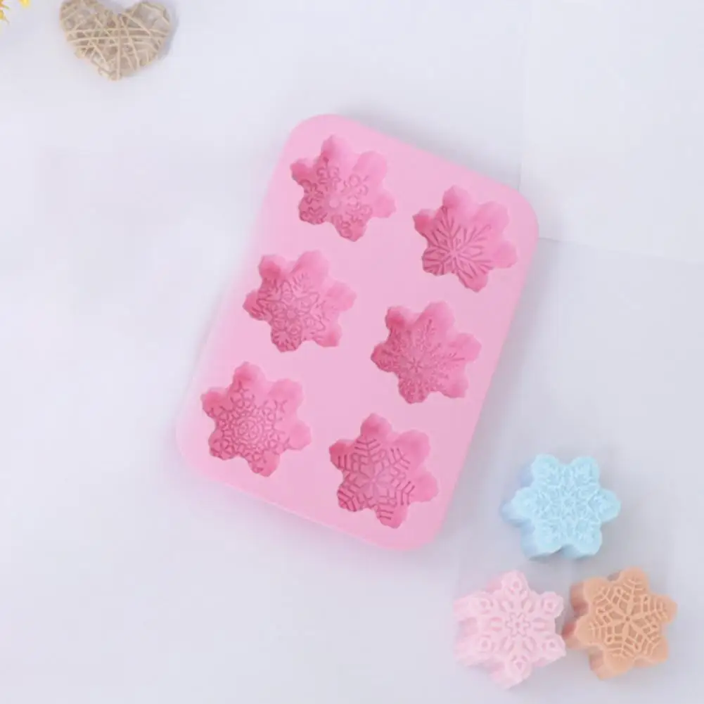 Candle Mold Delicate Durable DIY Mold Multi-use Easy Demould Snowflake Silicone Soap Candle for Oven