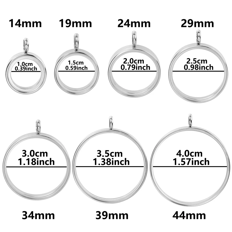 High-Quality Stainless Steel Round Glass Coin Bezel Photo Locket Pendant
