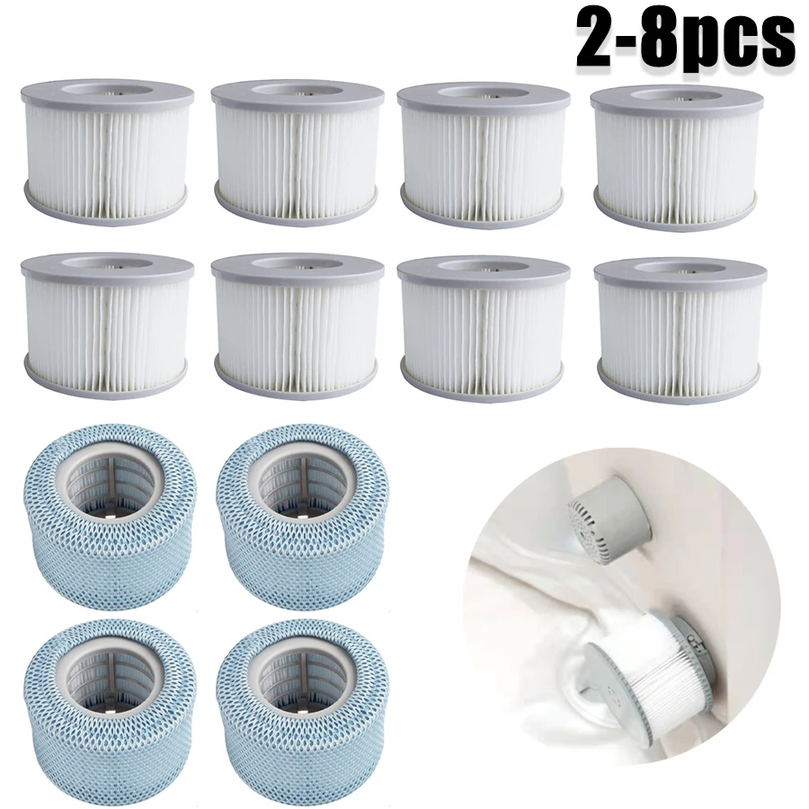 Swimming Pool Accessory Hot Tub Spa Filter 2-8pcs Swimming Pool Filter for MSPA Inflatable Hot Tub Spa Bath Water Filter Cartridge Pump Replacement Kit M-spa Swimming Pool