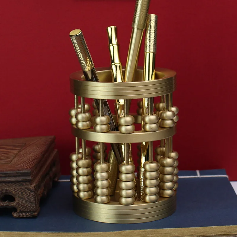 

Brass Abacus Penholder Abacus Office Table Decoration, Brass Abacus Penholder Metal Handicraft Small Pure Copper