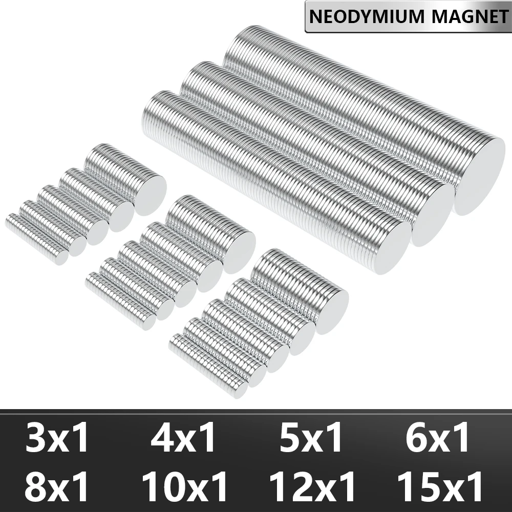 N35 Superstarker Neodym-Magnet, rund, NdfeB, leistungsstark, permanent magnetisch, Imanes-Kühlschrankmagnete, 3 x 1, 4 x 1, 5 x 1, 6 x 1, 8 x 1, 10 x 1 mm – Detail 1