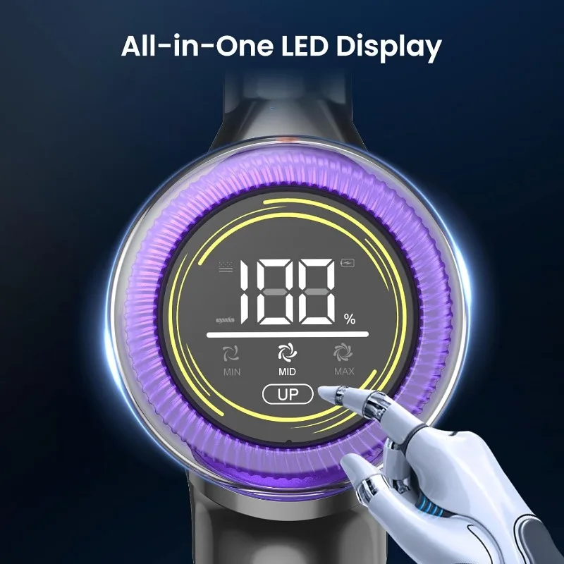 Cordless Vacuum Cleaner, 45Kpa/550W Vacuum Cleaners for Home with Touch Display,Up to 50 Mins Runtime,1.5L Dust Cup 3