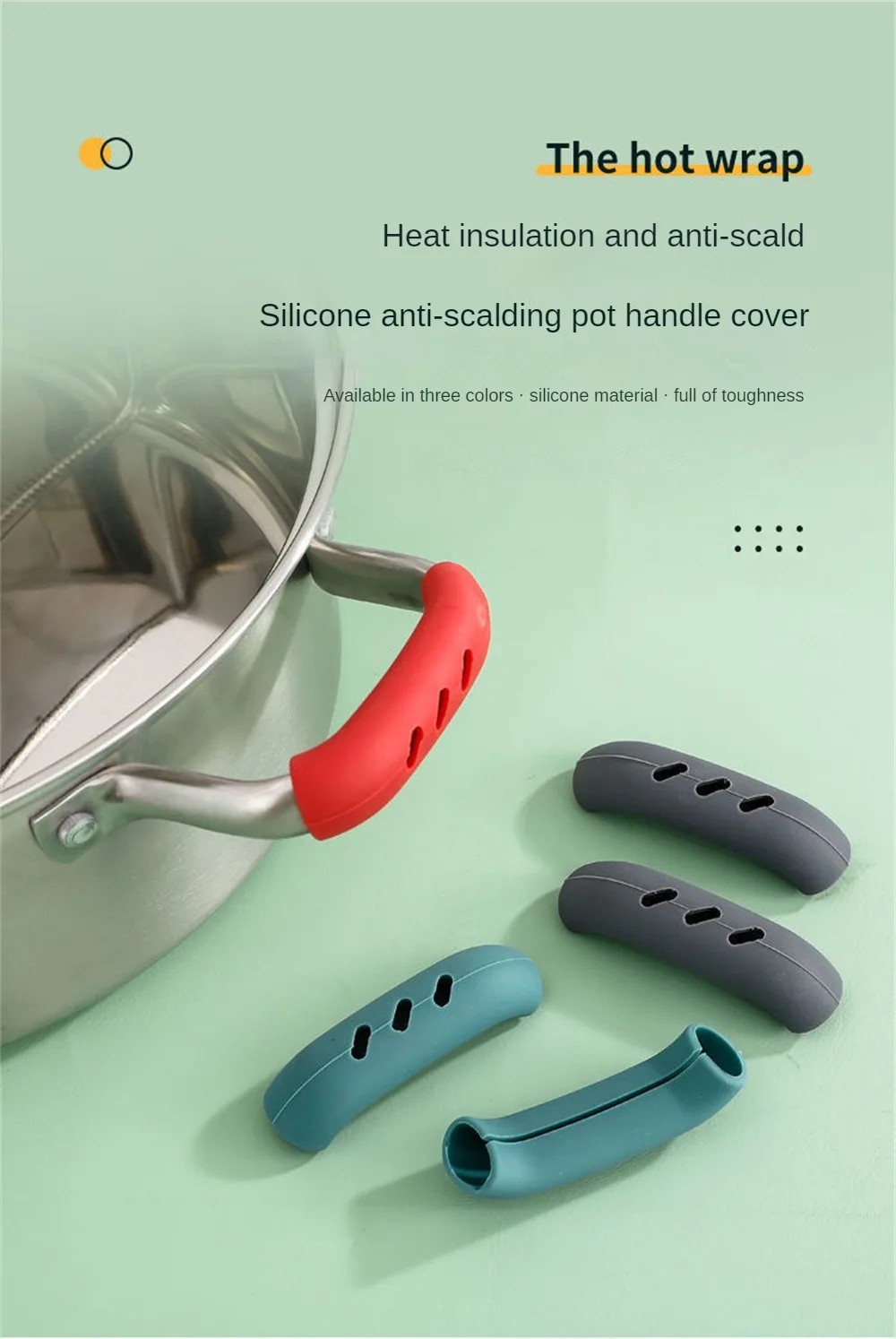 Description Picture 6 of item1~10PCS Silicone Pot Handle Cover Heat Insulation Covers Pot Ear Clip Steamer Casserole Pan Handle Holder Non-slip Kitchen Tool