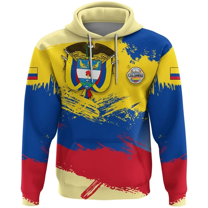 Columbia Flag Pattern Men Women Hoodies 2024 New Fashion Colombian