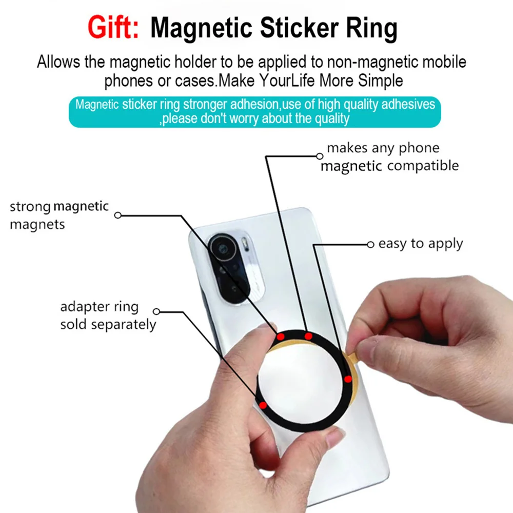 Magnetic Cell Phone Holder with 360° Grip & Silicone Cover