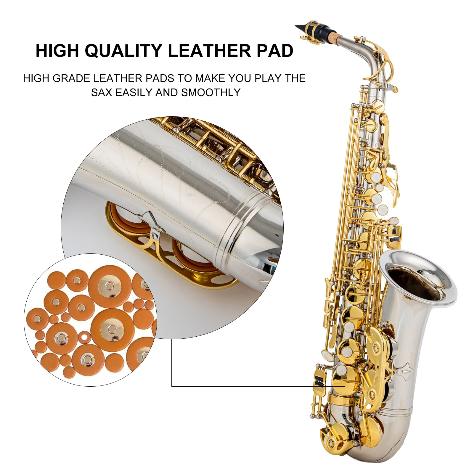 E-drop Alto Saxophone Wind Instrument 802 Key Brass Saxophone Instrument Suitable Children Beginners Adult Full Set Accessories