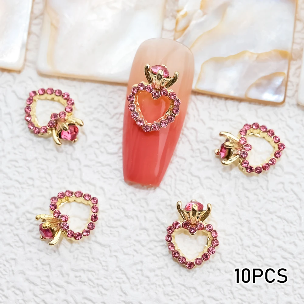 

10 шт. Роскошные полые "Сердце" подвески для ногтей сплав Стразы ЛЮБОВЬ Полые Подвески для ногтей ювелирные изделия Kawaii сделай сам украшения для ногтей принадлежности