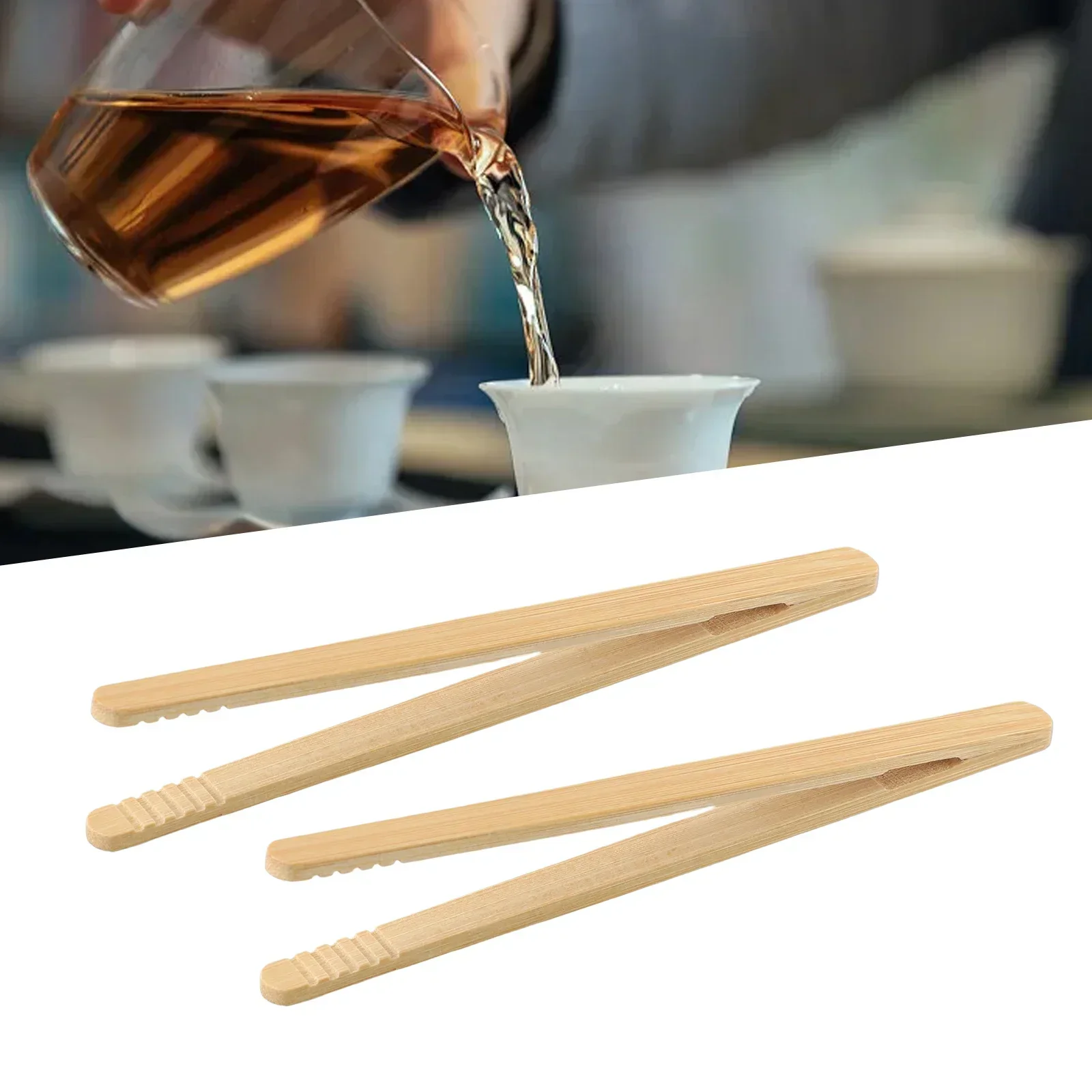 2Pcs Toaster Bamboo Tongs Multipurpose For Fruits Bread Pickles Cheese Bacon Toast Salad Tea Kitchen Utensil