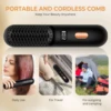 Wireless Comb Hot Selling USB Rechargeable Wireless Electric Iron Light Weight Hair Straighten Brush Hair Straightening Curling 4