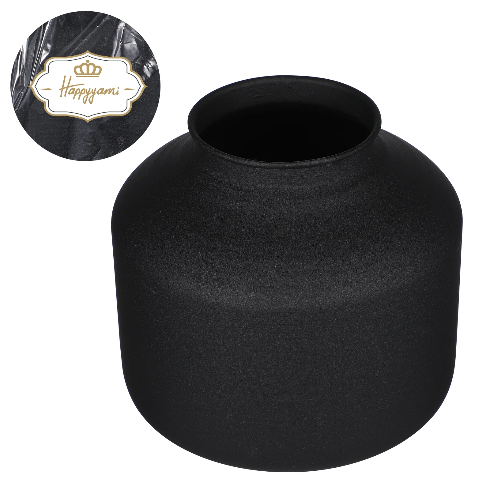 Modern Iron Flower Vase Matte Black Vase Home Decor Large Black Vase Metal Flower Pot Office Plant Holder Bouquet Vase 3