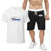 Winning Boxing 2024 Men Summer Fashion Printing Breathable Casual T-shirt+Short Pants New Eight-Color Short-Sleeved Set 2