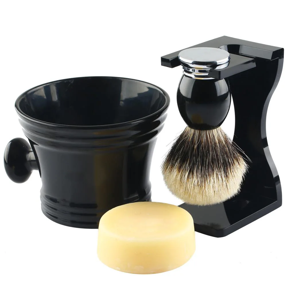 4in1-shaving-brush-set-knot-22mm-silver-tip-badger-shaving-brush-resin-alloy-handleacrylic-shaving-stand-bowl-soap-kit-for-men