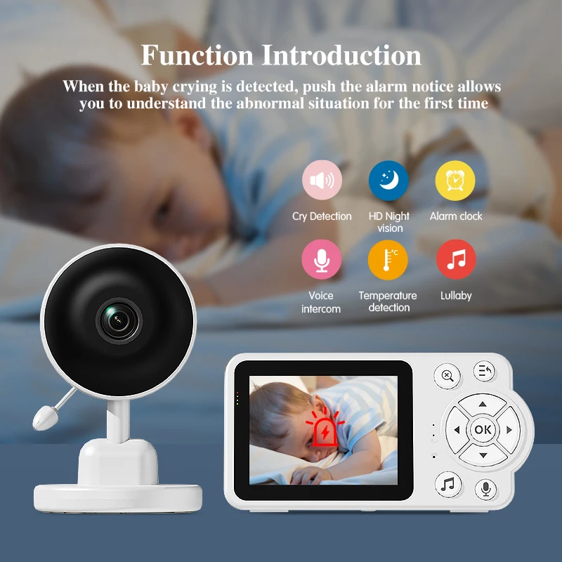 Moniteur intelligent pour bébé, 2.4G, avec détection sonore, moniteur d'interaction vocale et vidéo – Image 2