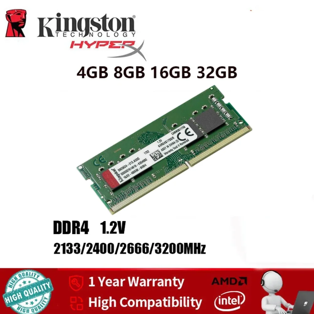 DDR4 Memory Kingston RAM 4gb 8gb 16gb 32gb 2666Mhz 2400Mhz 2133Mhz 3200Mhz Laptop RAM Memory PC4 SODIMM