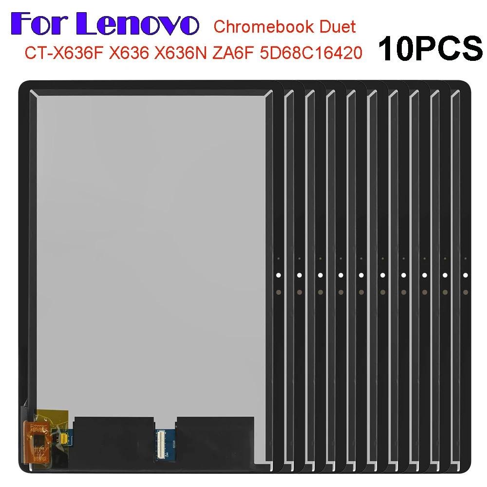 10 Pz Per Lenovo Chromebook Duet Ct-X636 Ctx636 Ct-X636F Ct-X636N Za6F 10.1 Display Lcd Touch Screen Digitizer Glass Assembly