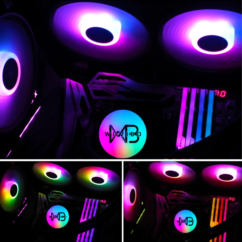Wovibo Cpu Água de Resfriamento Líquido Refrigerador Ventilador Ventilador Rgb Argb para Intel Lga 1150 1151 1155 1200 1366 2011 Amd Am3 Am4 Radiador Ventiladores e resfriadores - Imagem 3