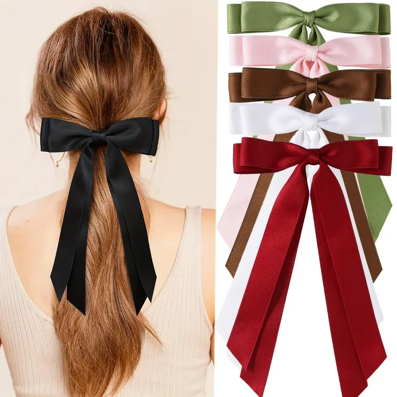 New Polyester Cotton Double Layered Bow Hair Clip Duckbill Clip Sweet HairClip One Line Clip Hair Accessory polyester cotton apron barista waitstaff pastry chef baker bartender culinary uniform florist painter gardener work wear b31