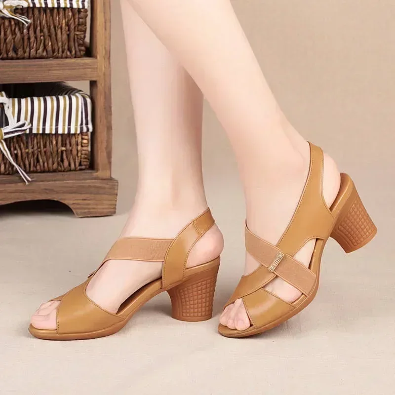 👡Women’s Chunky Heel Sandals – Soft, Non-Slip & Stylish🌸