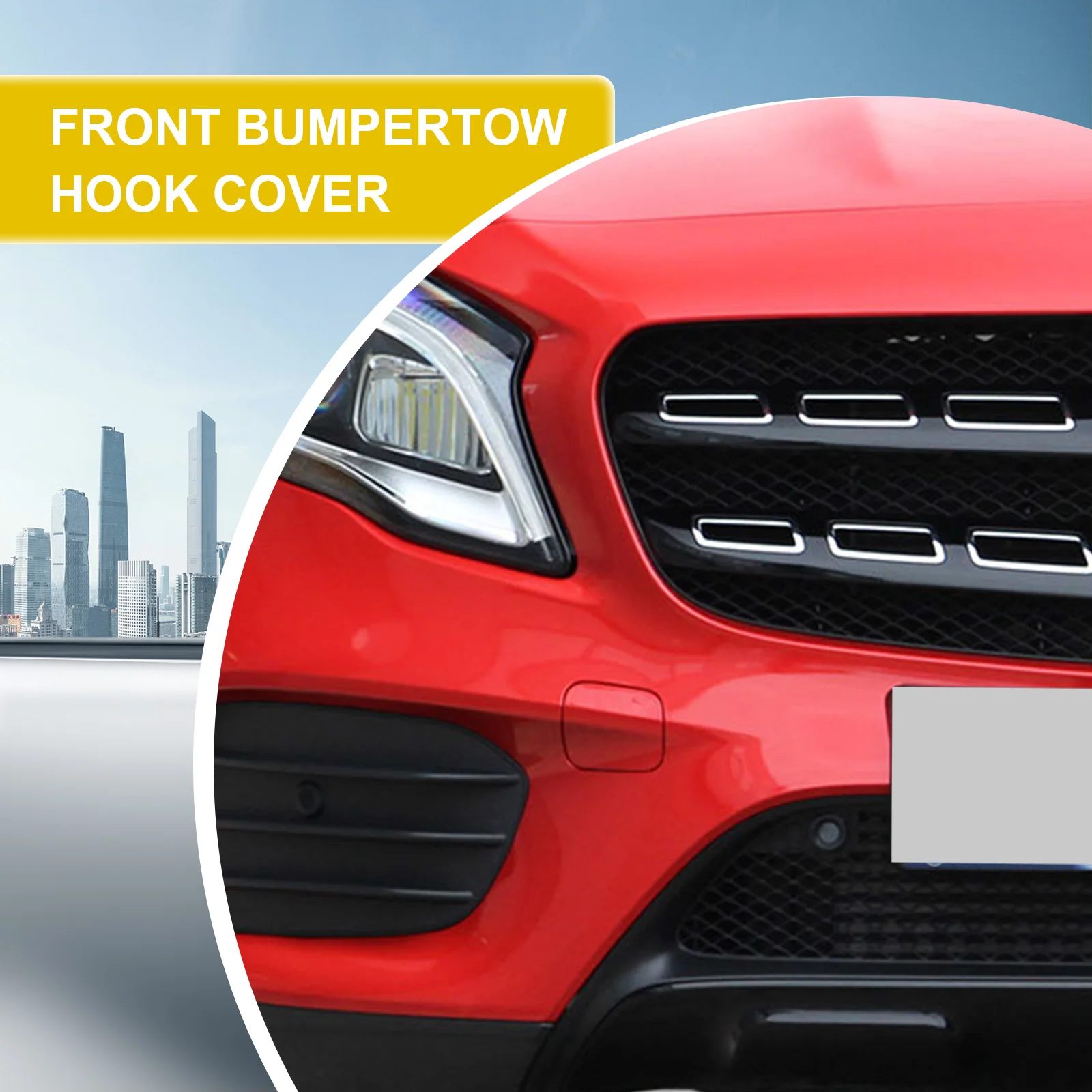 Front Bumper Tow Hook Cap Towing Eye Cover For Mercedes Benz GLA W156 X156 Facelift-with AMG Line Package edition