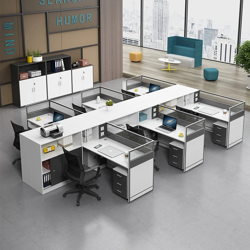 Bureau De Travail Staff Office Partition Desk Cubicle Workstation Commercial Office Furniture Modular Table And Chair Set