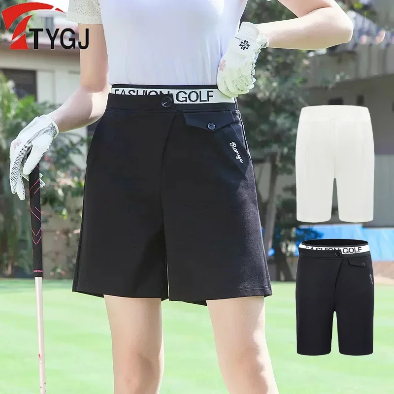 Women High Waist Golf Shorts Summer Quick-dry Sports Trousers Breathable Golf Apparel Elastic Slim Short Pant XS-XL TTYGJ