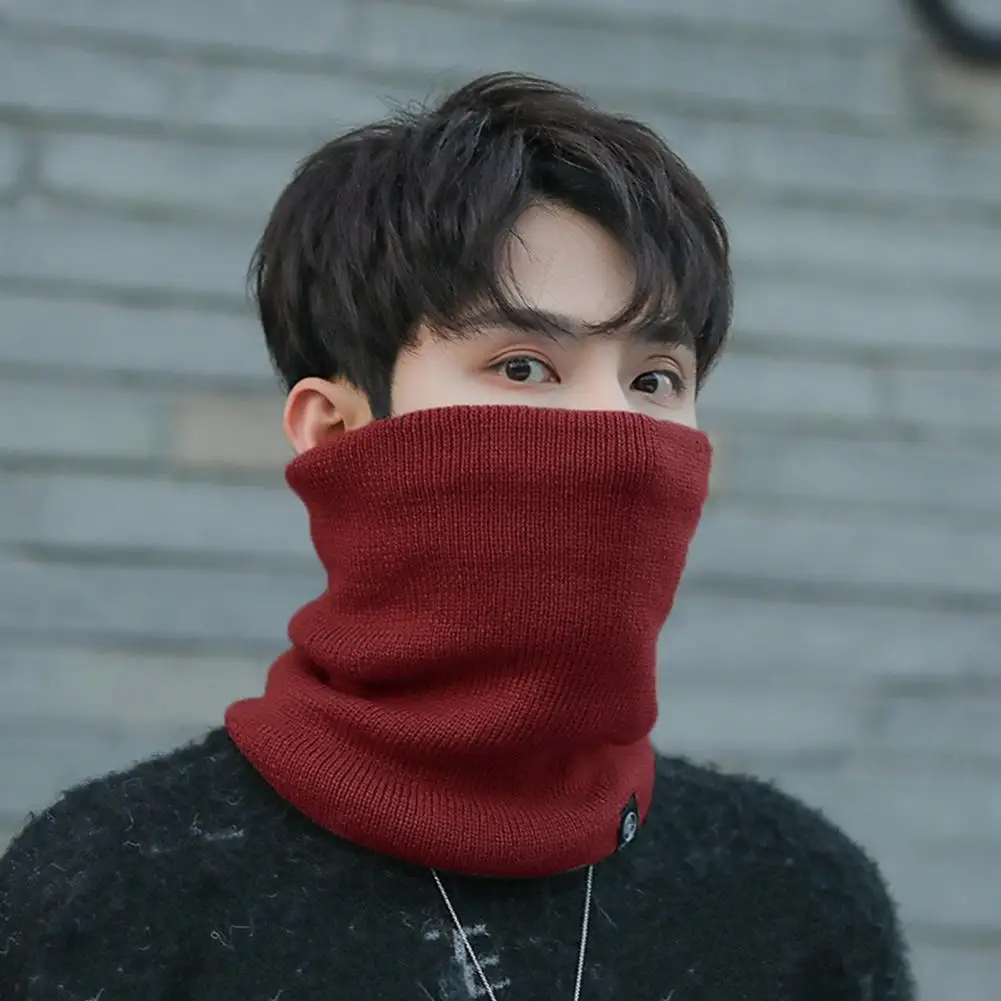 

Knitted Scarf Cozy Unisex Cycling Neck Wrap Plush Elastic Windproof for Outdoor Skiing Skating Stay Warm Stylish Winter Neck