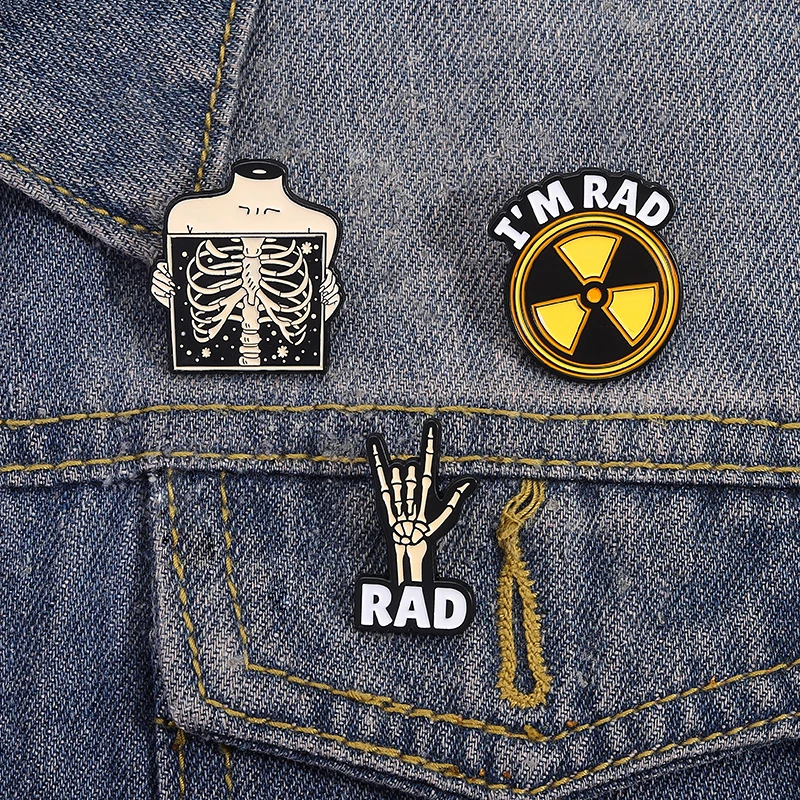 Take A Chest X-Ray Emaille Pins Hand Knochen und Rippen Broschen I'M Rad Rucksack Revers Abzeichen Dekoration Schmuck Zubehör Kind Geschenk – Detail 9