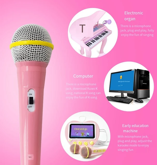 1Pc Microphone micro changeur de voix jouet cadeau présent enfants fête  chanson Instrument de musique Microphone modèle chant enfant drôle cadeau