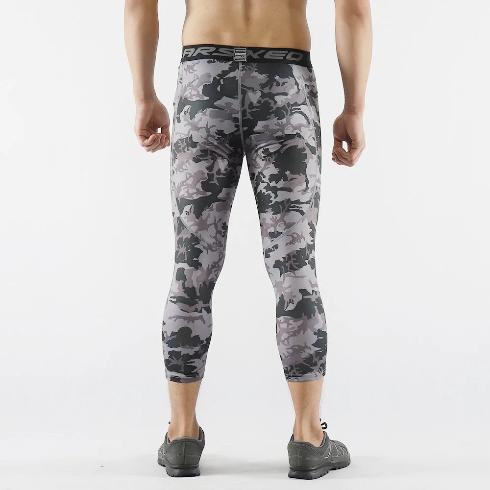 ARSUXEO Men Sporting Pants Running Leggings Tights Base Layer Ankle-Length Run GYM Fitness Training Pants Elastic Breathable K75