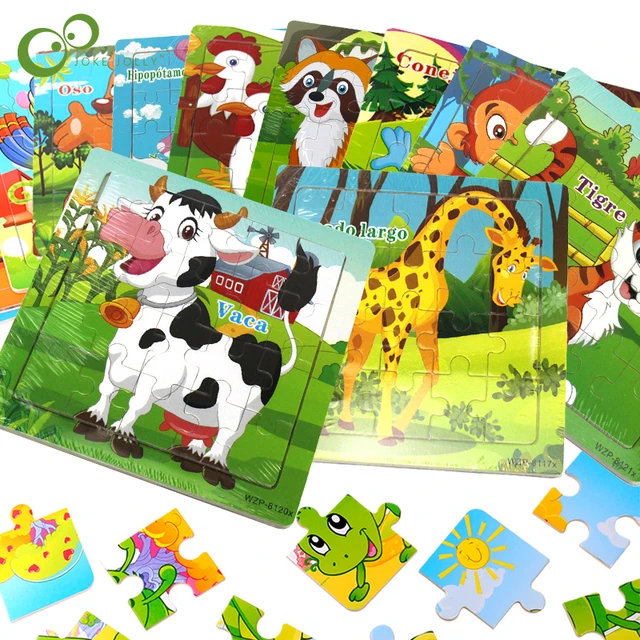30 pièces Puzzle en bois enfants dessin animé Animal - Temu Belgium