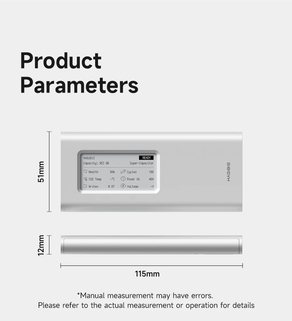 Hagibis NVMe SSD Enclosure with E-Ink Display (10Gbps)