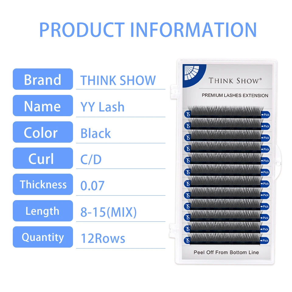 Description Picture 3 of itemYY Shape Triple Tips 8-15MM Eyelashes Extension Hand Woven Premium Soft Natural Fiber Materal Comfortable False Eyelashes