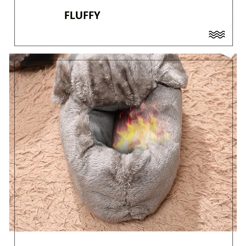 Cute Fluffy Dog Slippers Women\'s 3D Animal Home Fur Loafer Unisex Mules Shoes New Indoor Slippers Family Matching Shoes Puppy