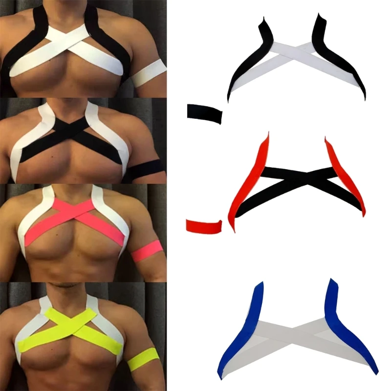 Cintura Pettorale Punk Gotica In Pelle PU, Muscoli Finti, Girocollo Per Uomo, Accessorio Cosplay Carnevale
