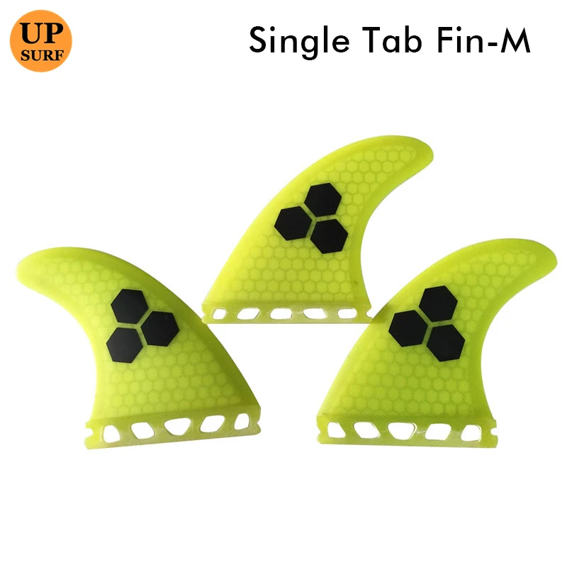 Single Tabs M Fin yellow Honeycomb Surfboard Fins Single Tabs Fibreglass Fins Surf Quilhas Paddle Board