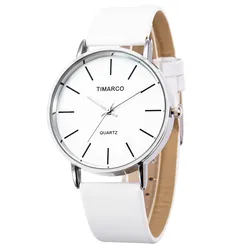 Minimalist Women's Fashion Metal Round Dial Quartz Watch (WHITE)