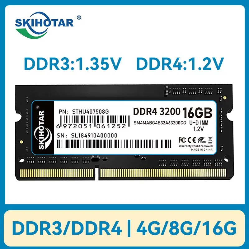 DDR3 DDR4 SoDimm Ram Notebook Memory Module 4GB-16GB 1333MHZ-3200MHZ PC4 Memoria RAMS